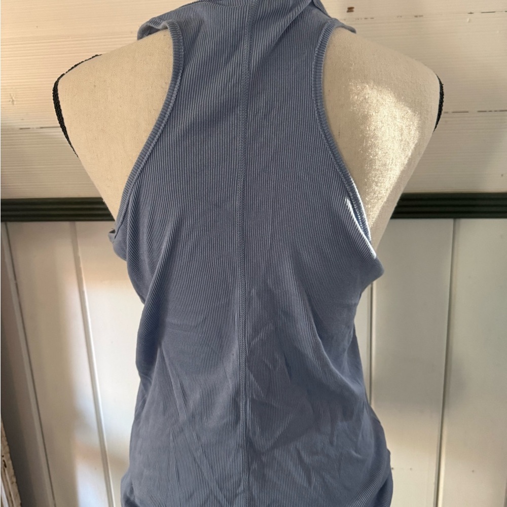 Topshop Ribbed Racerback Tank Dusty Blue Size L - Picture 3 of 4